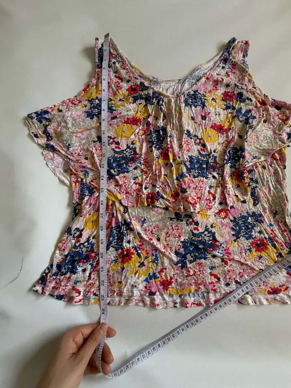 Old Navy Floral Blouse XL Girls Watercolor Flower Festival Boho Top